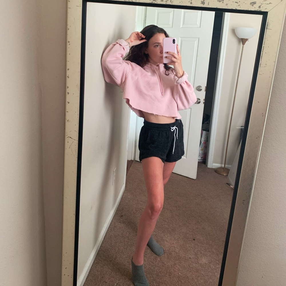 DIVIDED Pink Crop Hoodie